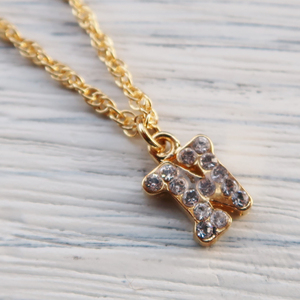 The Delight INITIAL PAVE PENDANT イニシャル　パヴェ　ペンダント　ネックレス　スワロフスキー　ゴールド N