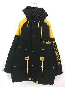 古着 NFL Pittsburgh Steelers スティーラーズ パデット ナイロン ジャケット パーカー L 古着