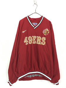 古着 90s NFL San Francisco 49ers フォーティナイナーズ PUコーティング プルオーバー ジャケット XL 古着
