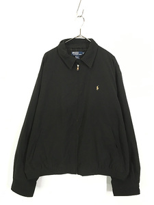 古着 Polo Ralph Lauren 異素材 フェイク スエード スウィング トップ ジャケット 黒 XL 古着(2)