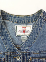 レディース 古着 90s Levi's フロント プリーツ Vネック ブルー デニム ワーク ベスト S 古着_画像8