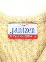 古着 60s USA製 Jantzen 無地 ソリッド Vネック シャギー モヘア ウール ニット セーター アイボリー M 美品!!_画像6