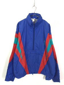 古着 90s adidas クレイジー パターン ハーフジップ 2way ナイロン ジャケット L位 古着