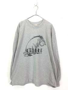 古着 90s USA製 Disney Pooh Eeyore イーヨー 長袖 Tシャツ ロンT XXL 古着