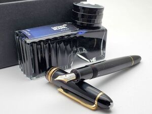 1000円スタート 万年筆 MONTBLANC モンブラン マイスターシュテュック ブラック ペン先4810 14K 585 ボトルインク60ml付き 文房具 11 N207