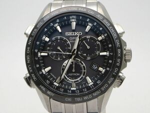 1000円スタート 腕時計 SEIKO セイコー ASTRON アストロン GPSソーラー 8X82-0AB0-1 クロノグラフ デイト メンズ ブラック文字盤 11 N60045