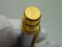 1000円スタート ボールペン Cartier カルティエ サントス シルバー×ゴールド ツイスト式 長さ約12.6cm 箱付 文房具 筆記用具 THO J712_画像9