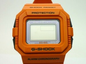 1000円スタート 腕時計 CASIO カシオ G-SHOCK 3062 G-5500BE BEAMSコラボ TOUGHSOLAR タフソーラー オレンジ アラームクロノ TSN K709