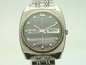 1000円スタート 腕時計 SEIKO セイコー LORD MATIC ロードマチック LM 5606-7110 自動巻 AT 23石 ブラック文字盤 デイデイト TOZ N748