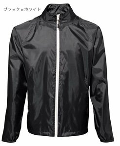 (新品) 2786 ナイロン ジャケット ウインドブレーカー Contrast jacket【UKイギリス】 ブラックｘホワイト サイズ XL【送料無料】