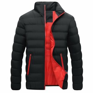 新品 ダウン ジャケット コントラストカラー 中綿ブルゾン Down jacket ブラック 黒 サイズ 2XＬ