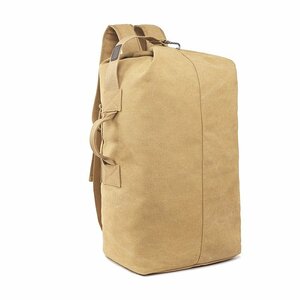 新品 【送料無料】キャンバス ダブルストラップ バッグ 帆布 リュック Canvas Double Strap Duffle Bag コヨーテブラウン色