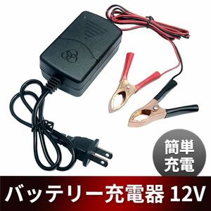 大型クリップ バッテリー 充電器 バイク 12V クリップ バッテリー充電器 オートバイ 自動車 小型 バッテリーチャージャー 簡易