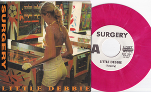 輸入 カラー7inch☆ SURGERY Little Debbie（US Canada Amphetamine Reptile SCALE 45）Pink Marble Vinyl サージェリー 美女ジャケ