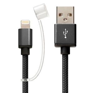 PGA Lightning USB タフケーブル 1.2m スマホ スマートフォン 充電器 充電 充電 メッシュケーブル キャップ付き iPhone