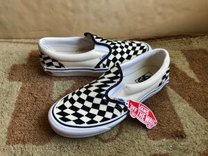  Vans VANS twist slip-on shoes checker flag white × black 27.5cm