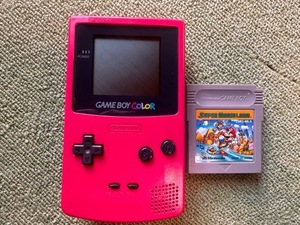 ジャンク品★任天堂★Nintendo★ゲームボーイカラー★本体★ピンク★マリオ★カセットセット★