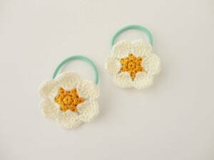 [2 piece set ]. flower. hair elastic * hand made *11