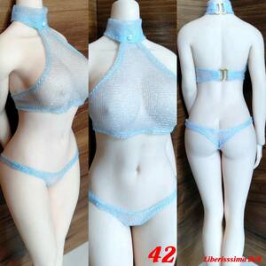 ☆S42 TBLeague ファイセン用シースルーランジェリー 下着セット Light Blue ☆3点セット