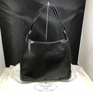 PRADA プラダ レザーバッグ 革 本革 レザー バッグ ワンショルダーバッグ 肩掛けバッグ ショルダー長さ2way ブラック 黒 保存袋付