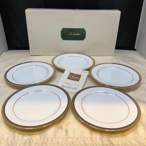 Noritake ノリタケ 16cm プレート 5客 洋食器 皿 デザート皿 盛り皿 金彩