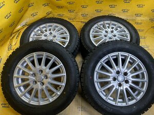 K-954☆195/65R15 GOODYEAR ICENAVI6 2018年製☆Brade 15x6J+43 5/100 ハブ径約54㎜☆スタッドレス☆プリウス カローラツーリング☆