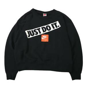 [S] 90s Nike Just Do It プリント スウェット ブラック USA製 ナイキ トレーナー カットソー 黒 ビンテージ vintage 80s