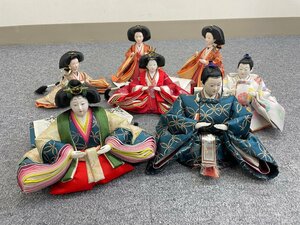 【展示品】ひな人形／雛人形 お雛様 人形のみ まとめて 7体セット 当時物 時代物 パーツ取り