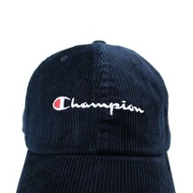 Champion チャンピオン メンズ レディース ローキャップ 帽子 スクリプトコーデュロイ ネイビー キャップ ユニセックス 秋冬 アウトドア_画像4