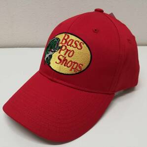 新品未使用！ バスプロ ショップス ツイル キャップ 赤 フリーサイズ BassPro Shops twill cap ブッシング 釣り アウトドア キャンプ