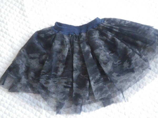 【新品】100cm★salus KIDS★¥1610★3段チュールスカート カモフラブラック
