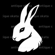 兎 ウサギ rabbit シルエット 動物 ロゴ エンブレム オーナメント カッティング ステッカー シール 縦横15cm以内_画像1