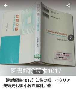 【図書館除籍本N1】知性の眼　イタリア美術史七講 小佐野重利／著　【除籍図書N1】【図書館リサイクル本N1】