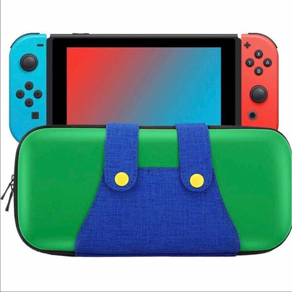 Switch ケース Switch 有機ELモデル対応 ニンテンドー スイッチ 収納バッグ ゲーム カード など小物収納可能 マリオ 収納カバー Green Blue