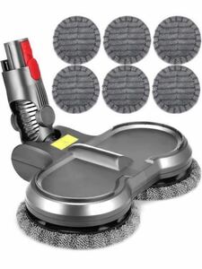 ダイソン 電動モップ 用 【ヘッドだけ】 dyson v7 v8 v10 v11 用 回転モップクリーナーヘッド乾湿両用 5 in 1機能モップパッド6枚互換品 ヘ