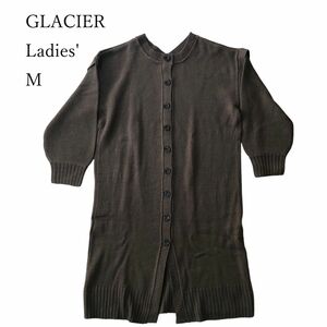 ★ グラシア GLACIER レディース ロング ニット カーディガン ブラウン Mサイズ ロングカーディガン 長袖