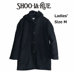 ★ 美品 SHOO LA RUE シューラルー レディース フード付き コート アウター フーデットコート ブラック Ｍサイズ 