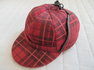 USA製 ビンテージ ４０S ５０S ６枚ハギ キャップ 帽子 オールド VINTAGE CAP 赤チェック 古着 アメカジ ハンティング ６０S オールド 年代