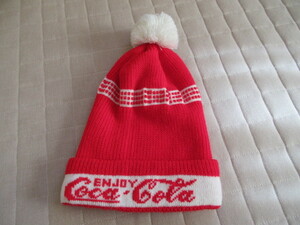 USA購入 ビンテージ ７０S ８０S COCA-COLA コカ・コーラ 赤 ニットキャップ VINTAGE アドバタイジング ノベルティー OLD ニット帽子 年代