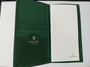 【時計王】 ROLEX ロレックス 純正メモ帳&ケース 長期保管品 パスポート収納可能 グリーン 税別＋送料無料