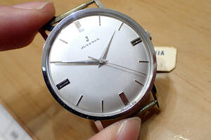 激レア/タグ付き未使用 デッドストック ◆ジュべニア/JUVENIA 変わりインデックス 手巻きメンズ腕時計