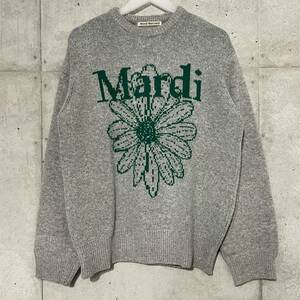 1000円スタート【Mardi Mercredi / マルディメクレディ】フラワーロゴ コットンカシミヤニット 韓国ブランド MUSINSA グレー