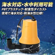 12V 電動 水中ポンプ 小型 水槽 海水 池用 屋外 ビルジポンプ 軽量 ボート 建設機械 キャンピングカー 農業 船舶 排水 汚水 70L 25mm ②_画像3