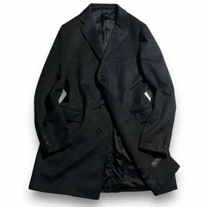 美品 カシミヤ 100% 大サイズ 3L Sartoria Bellini チェスター コート チャコールグレー カシミア サルトリア ベリーニ 2XL メンズ