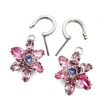 SWAROVSKI Millenia｜スワロフスキー ミレニア ピアス【アクティ】フラワーモチーフ ピンク系 クリスタルガラス フープ ブランド a97et_画像7