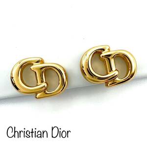 Christian Dior｜クリスチャンディオール イヤリング【アクティ】CD/ロゴ ゴールドカラー ヴィンテージ アクセサリー ブランド a154et