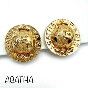 AGATHA｜アガタ イヤリング【アクティ】地球 ラウンド 大ぶり ゴールドカラー 地球儀 アース ヴィンテージ ブランド a159et