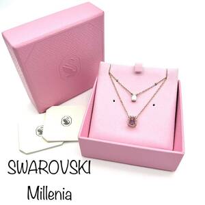 SWAROVSKI Millenia｜スワロフスキー ミレニア ネックレス【アクティ】ラインストーン オクタゴンカット ダブルチェーン ブランド a194et