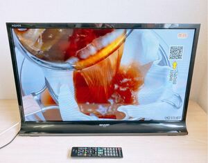 SHARP シャープ 32型 液晶カラーテレビ AQUOS LC-32J10 2014年製 リモコン付き B-CAS付き 黒 ブラック テレビ 32V HDMI アクオス