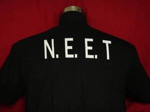 値下げ!N.E.E.T Tシャツ 黒 front自宅警備員 /２ちゃんねる/sizeM/L